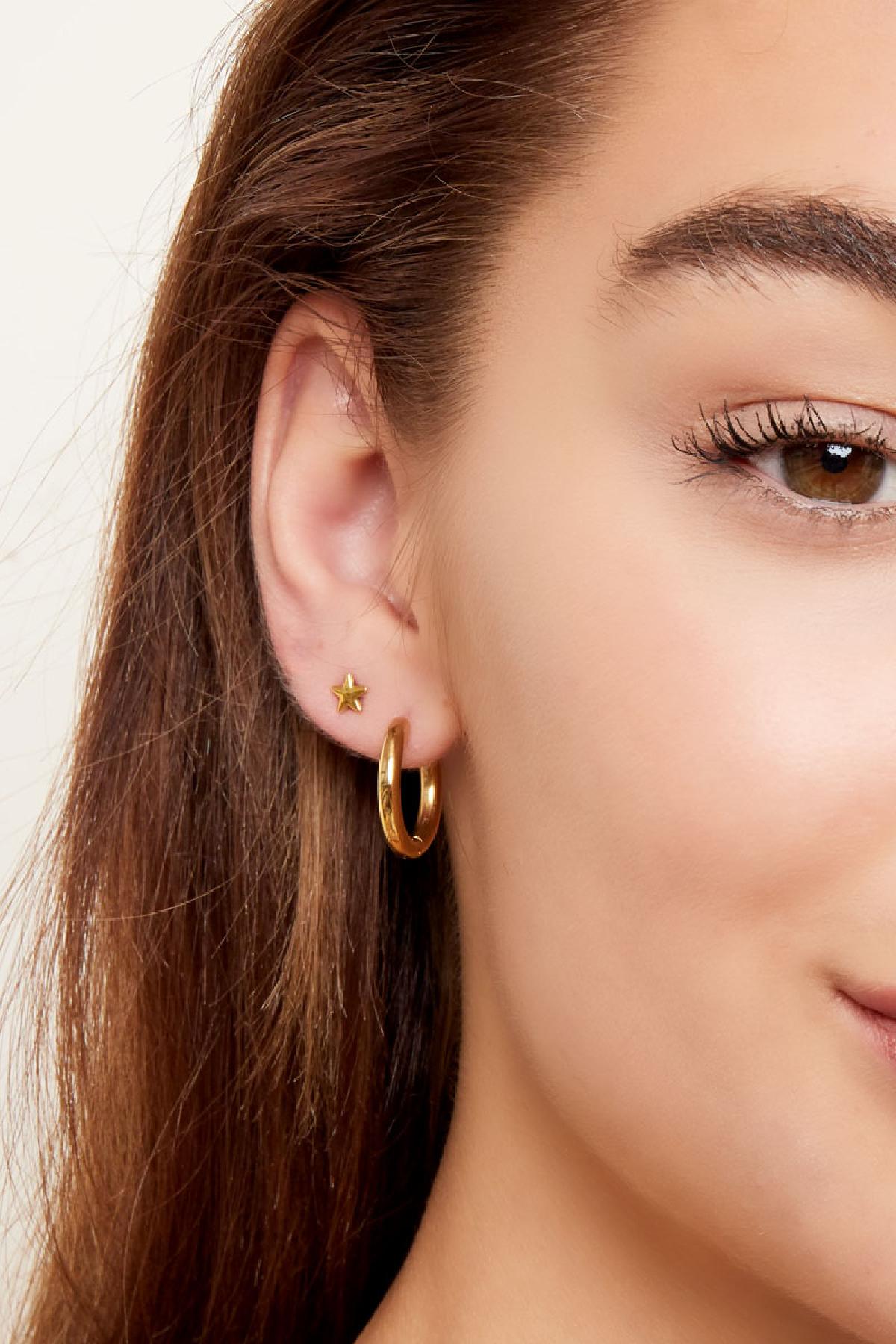 Oorbellen rond basic XL - goud RVS