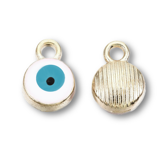 (per stuk) Oog bedel wit - 10x7mm