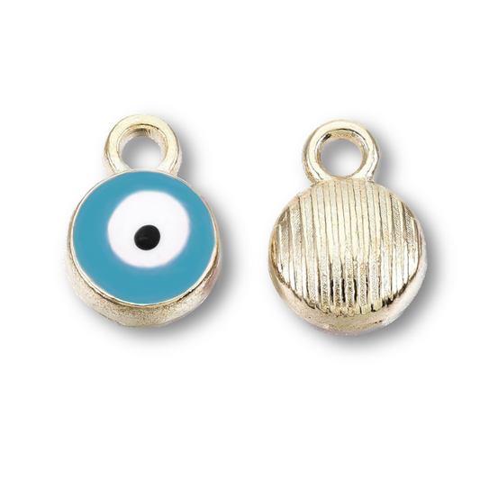 (per stuk) Oog bedel cyaan - 10x7mm