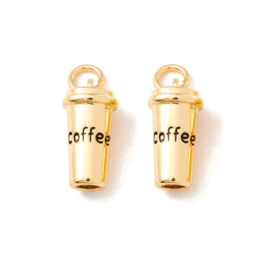 (per stuk) Koffie bedel goud - 15x7,5mm