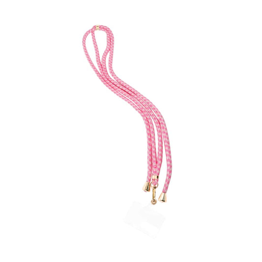 (per stuk) Telefoonkoord print roze - lengte 160cm