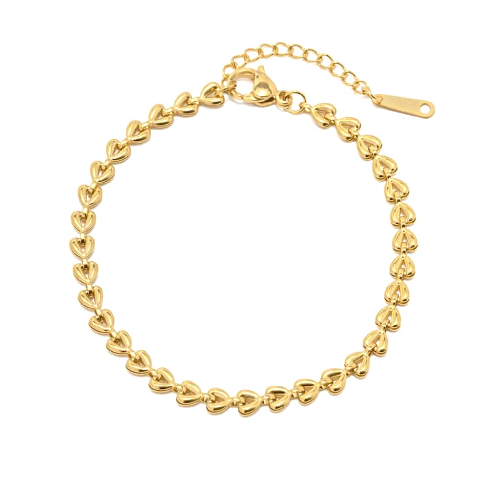 Heart armband goud