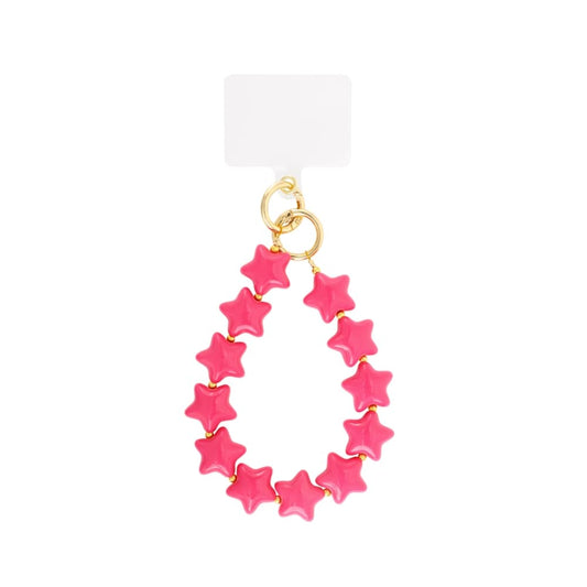 (per stuk) Telefoonkoord ster roze