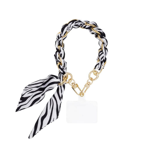 (per stuk) Telefoonkoord bandana wit