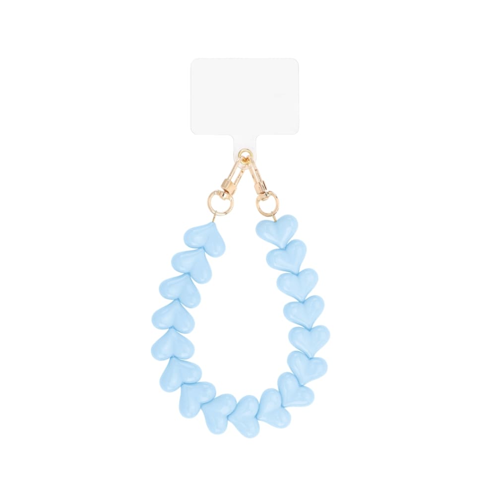 (per stuk) Telefoonkoord hartjes blauw