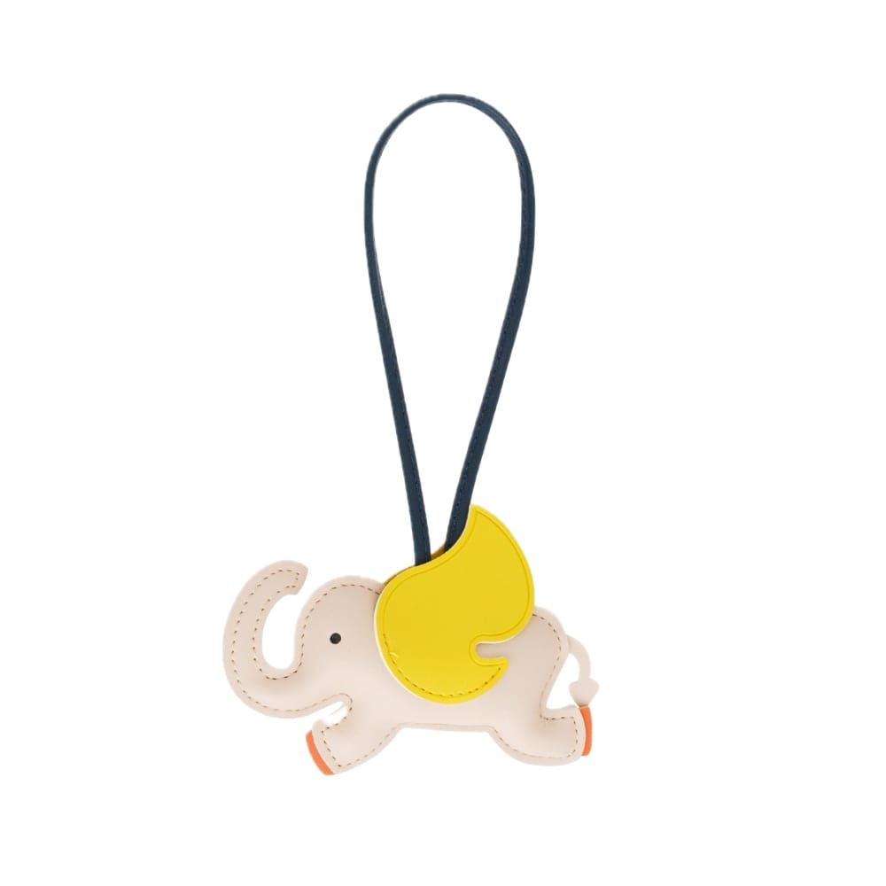 (per stuk) Bag charm olifant beige - 9x12cm