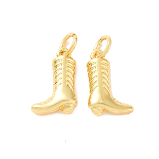 (per stuk) Cowboy laars bedel goud - 13x9mm