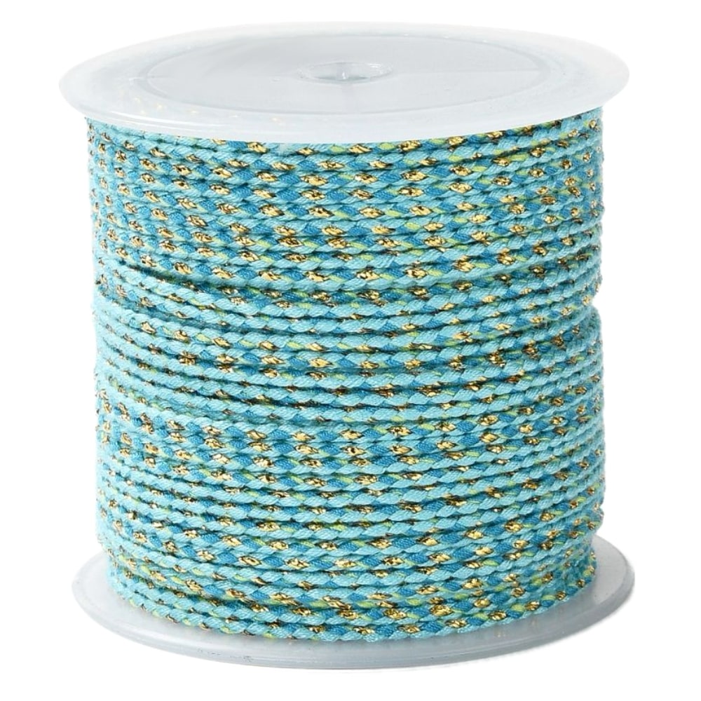 (per meter) Surfkoord blauw groen goud - 2mm