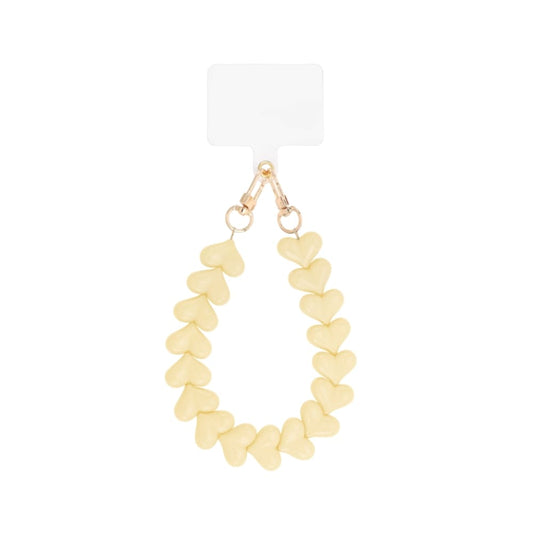 (per stuk) Telefoonkoord hartjes off-white