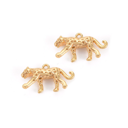 (per stuk) Cheetah bedel goud - 9x16,5mm