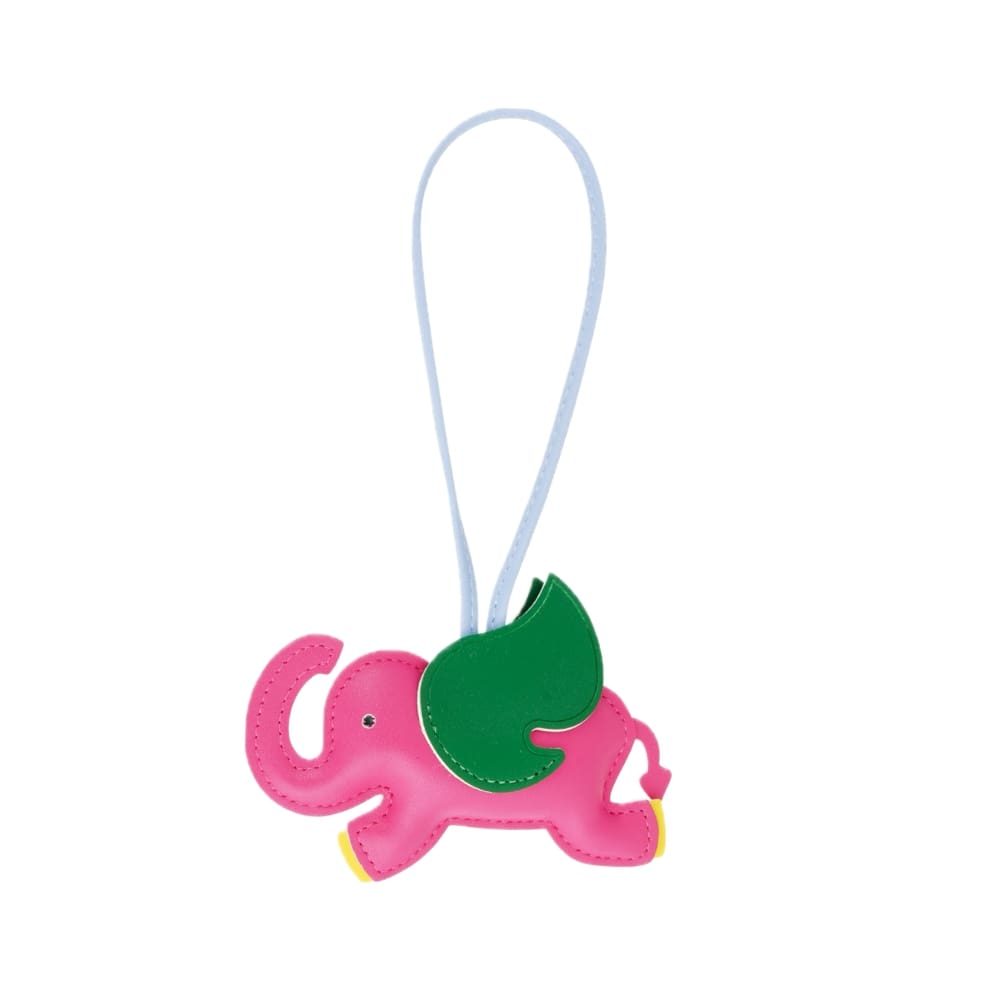 (per stuk) Bag charm olifant roze - 9x12cm