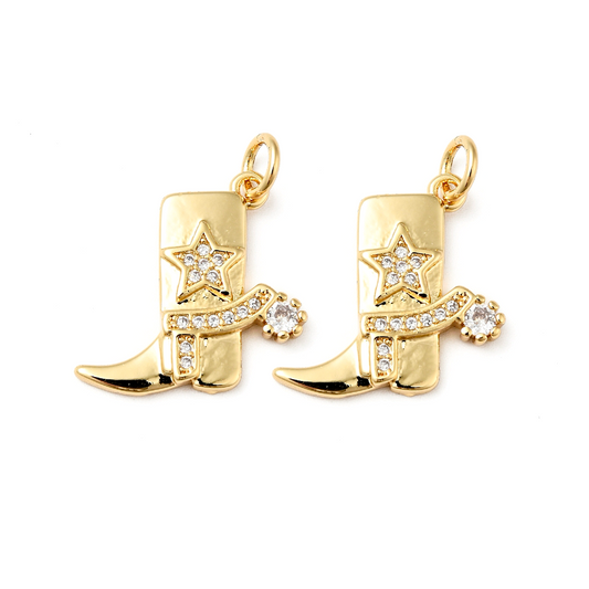 (per stuk) Laars bedel Zirkonia goud - 17x17mm