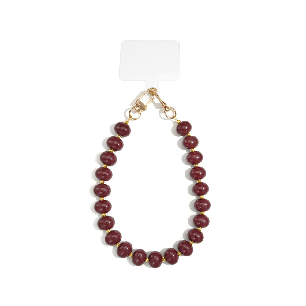 (per stuk) Telefoonkoord natuursteenlook rond donkerrood