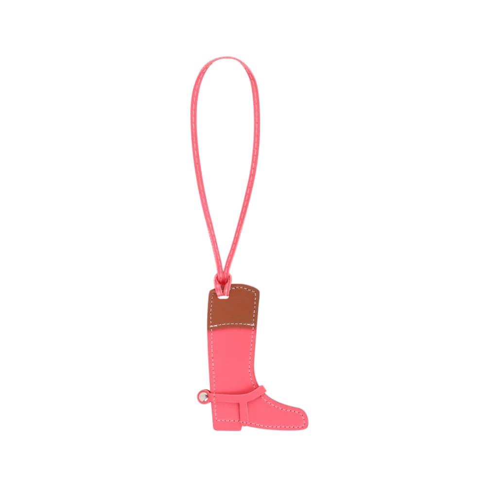 (per stuk) Bag charm laars roze - 7x10cm