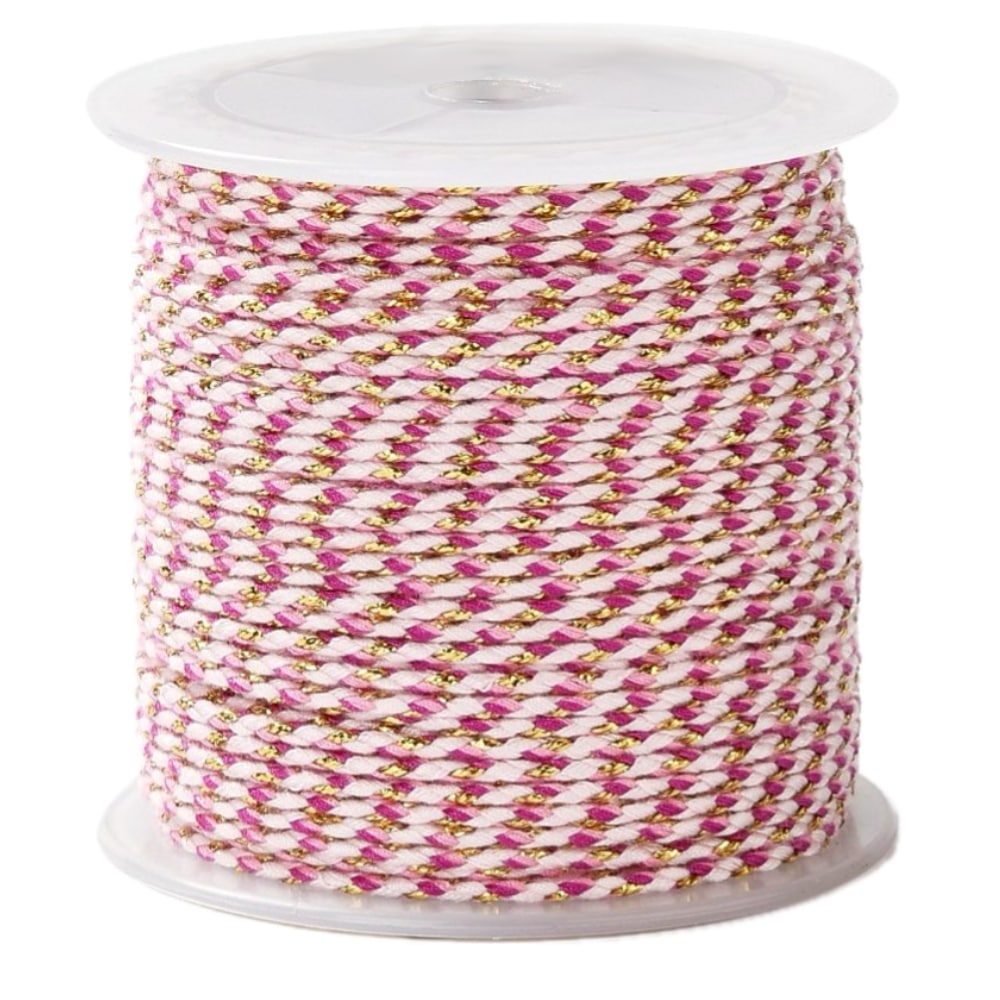(per meter) Surfkoord paars roze goud - 2mm