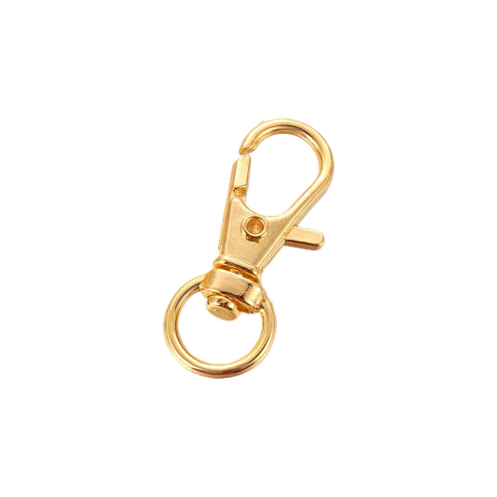(per stuk) Sleutelhanger clip goud - 30,5x11mm