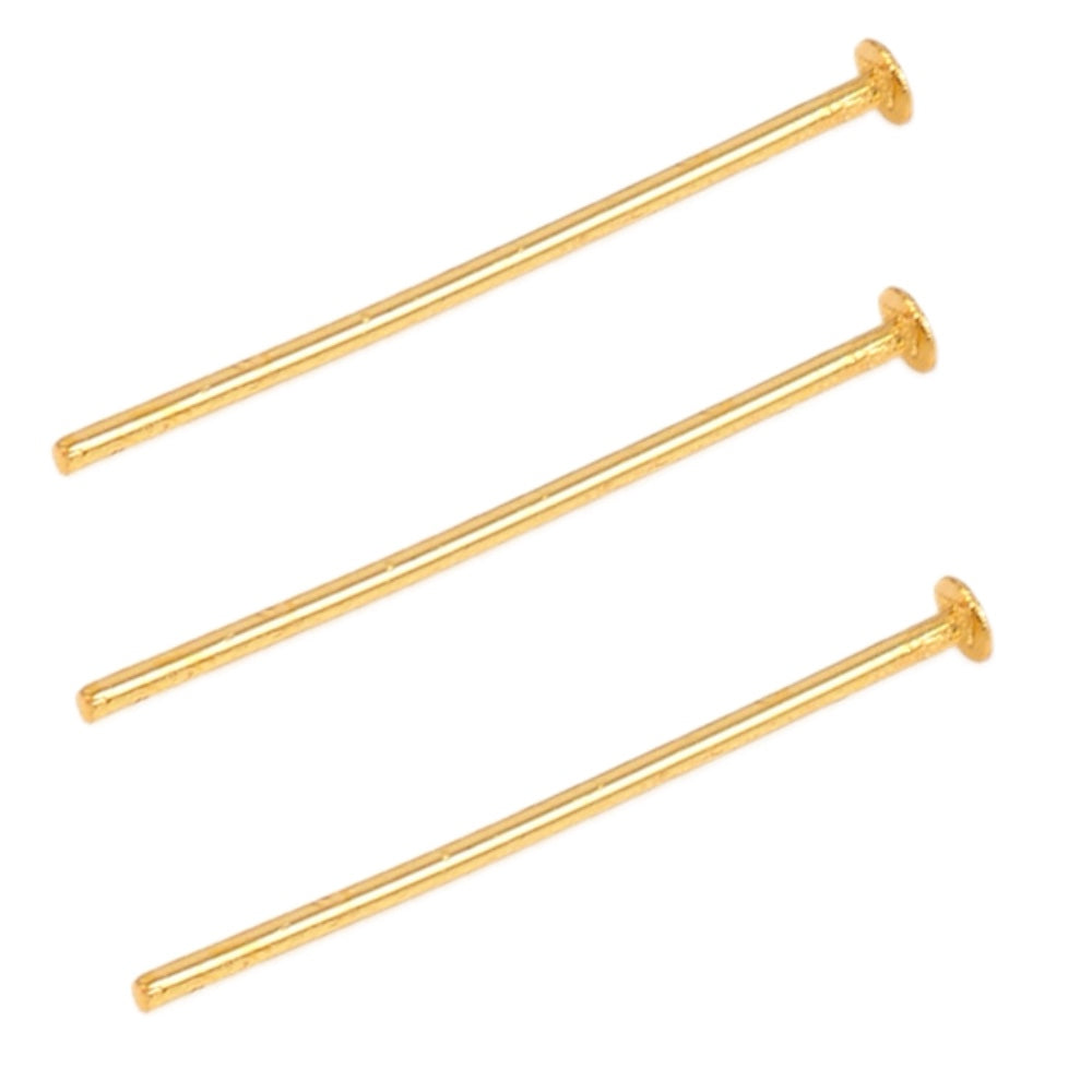 5 stuks Roestvrij Stalen (RVS) nietstiften goud - 15,5x0,6mm