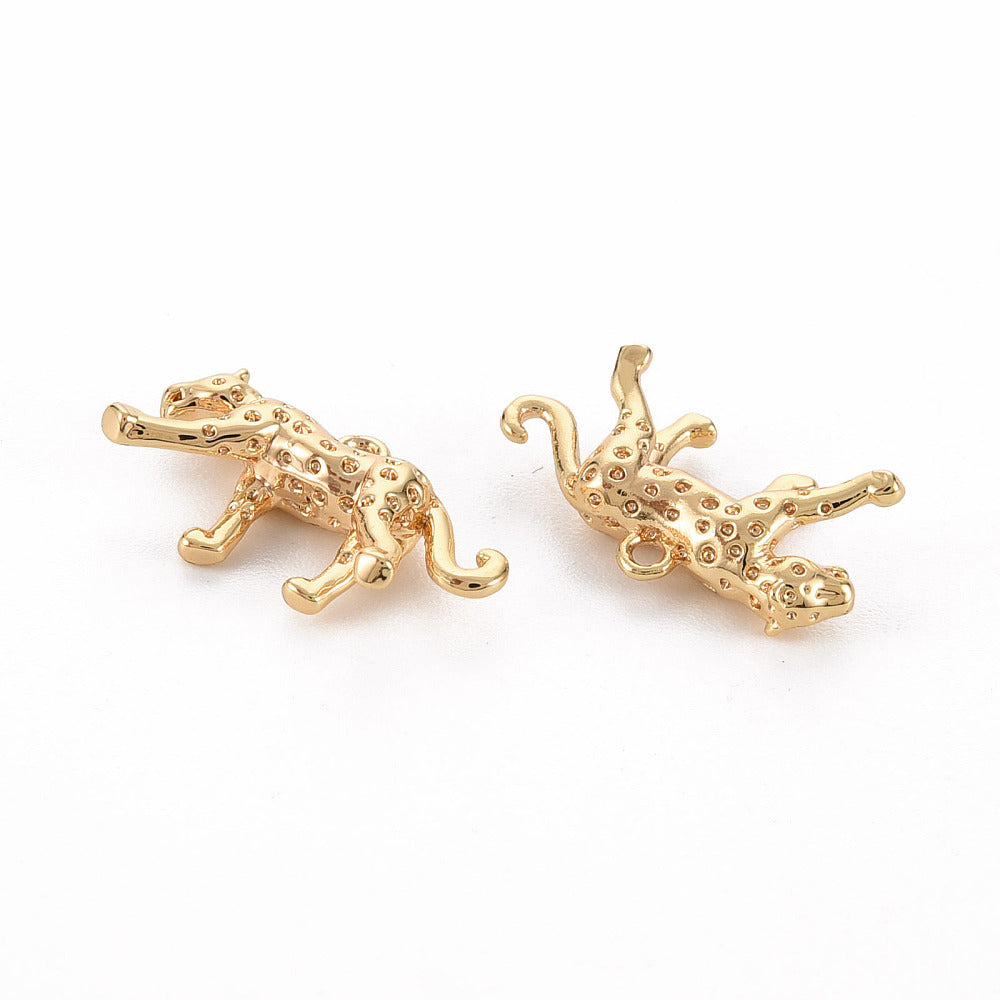 (per stuk) Cheetah bedel goud - 9x16,5mm