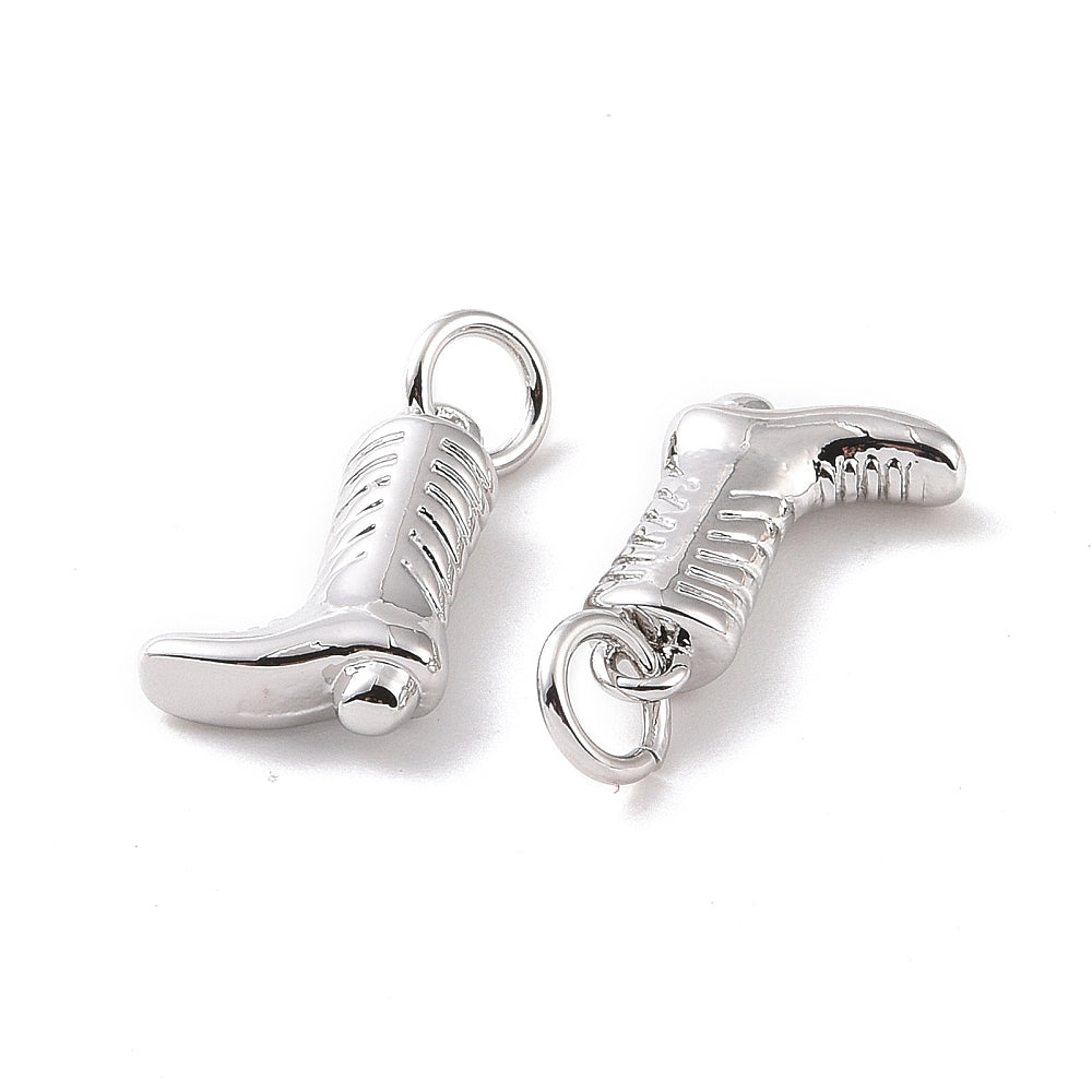 (per stuk) Cowboy laars bedel zilver - 13x9mm
