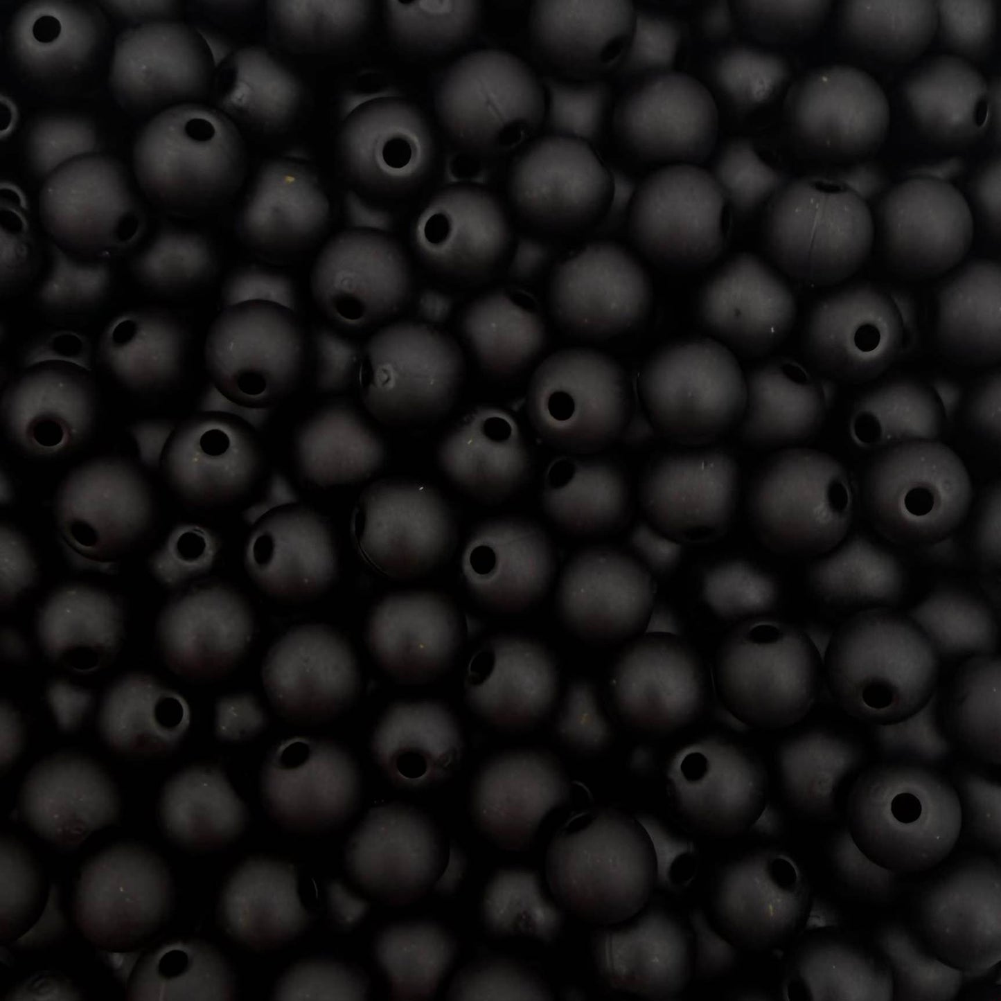 50 stuks acryl kralen mat zwart - 6mm