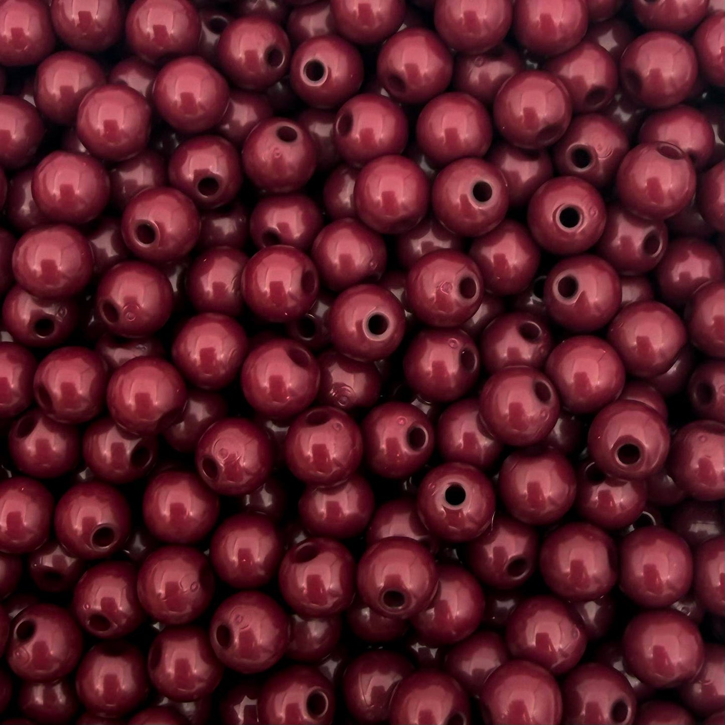 50 stuks acryl kralen shiny bordeauxbruin - 6mm