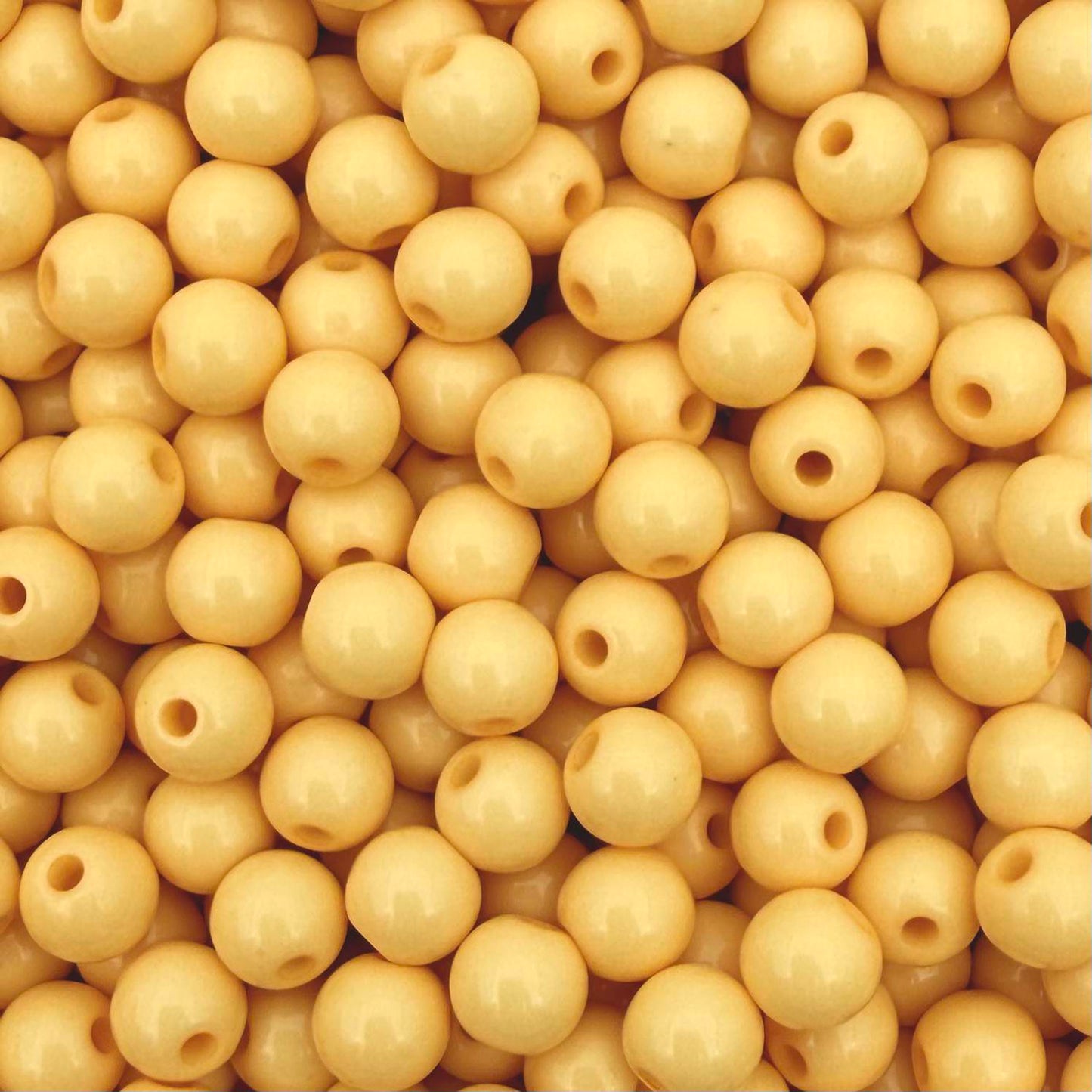 50 stuks acryl kralen shiny botergeel - 6mm