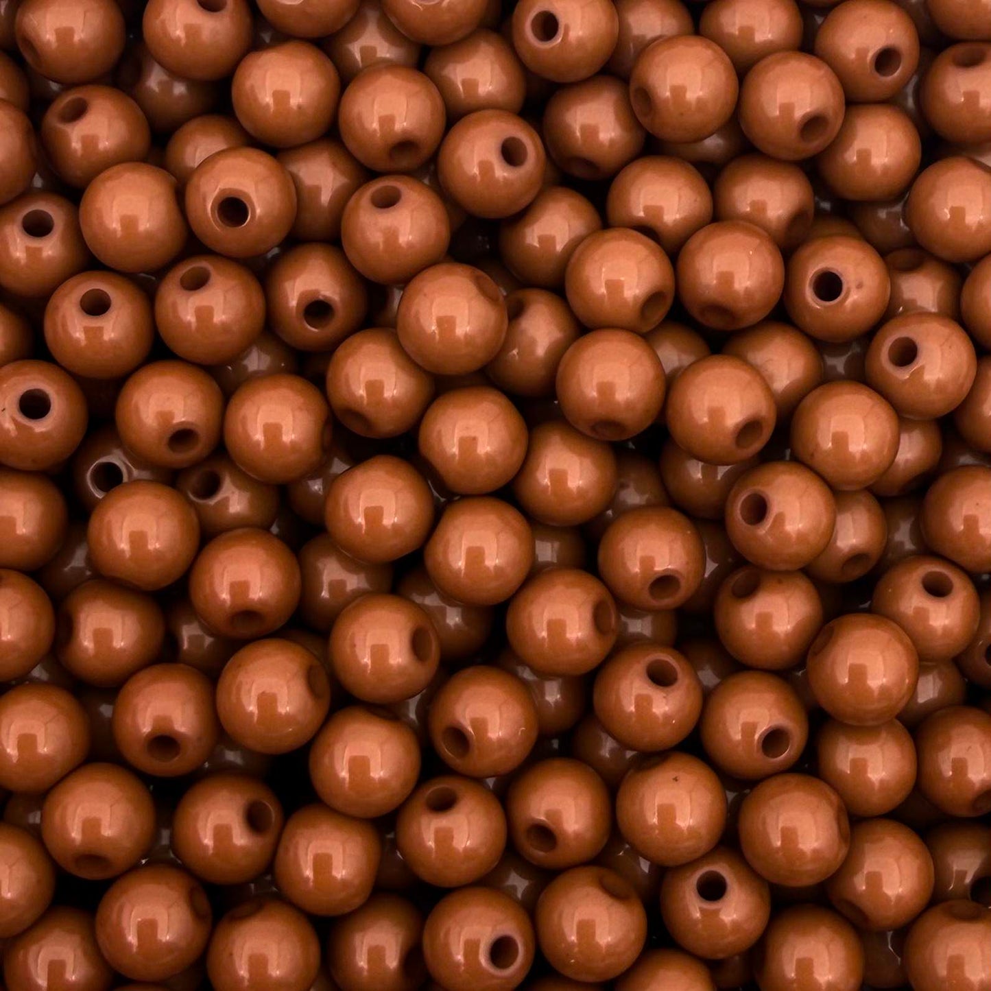 50 stuks acryl kralen shiny bruin - 6mm
