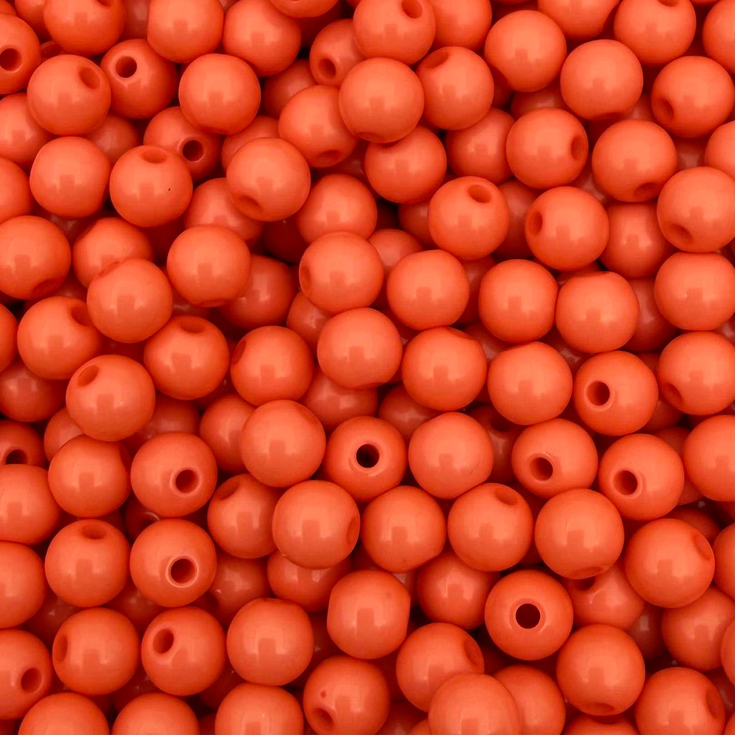 50 stuks acryl kralen shiny oranje - 6mm