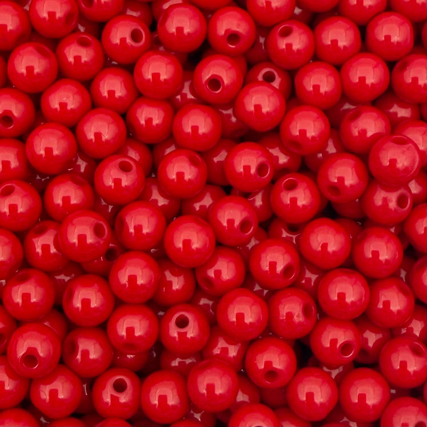 50 stuks acryl kralen shiny rood - 6mm