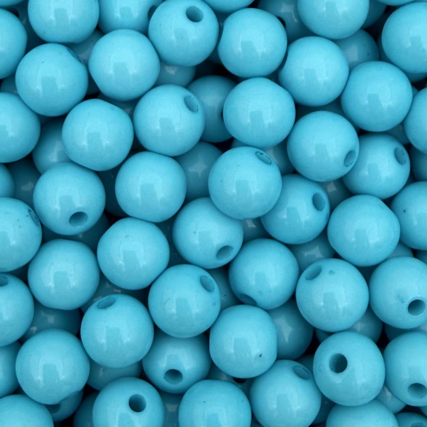 50 stuks acryl kralen shiny blauw - 8mm