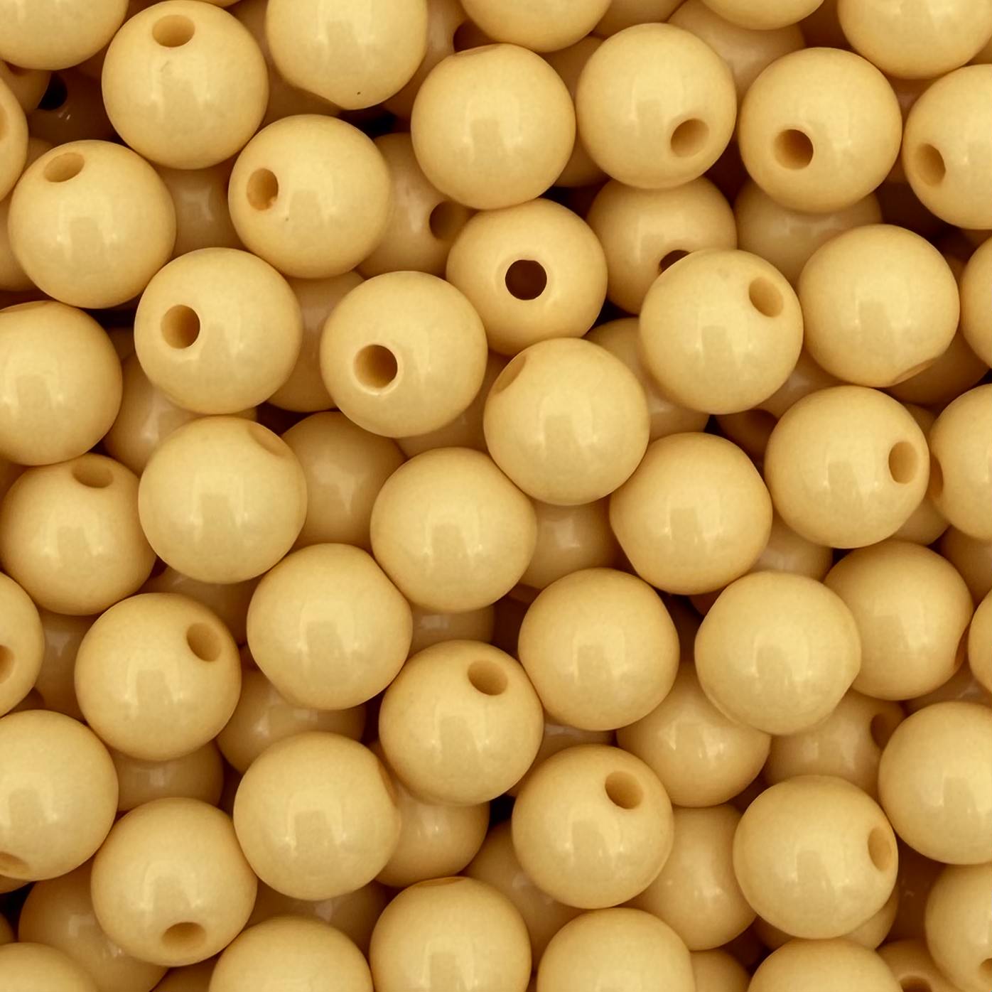 50 stuks acryl kralen shiny botergeel - 8mm