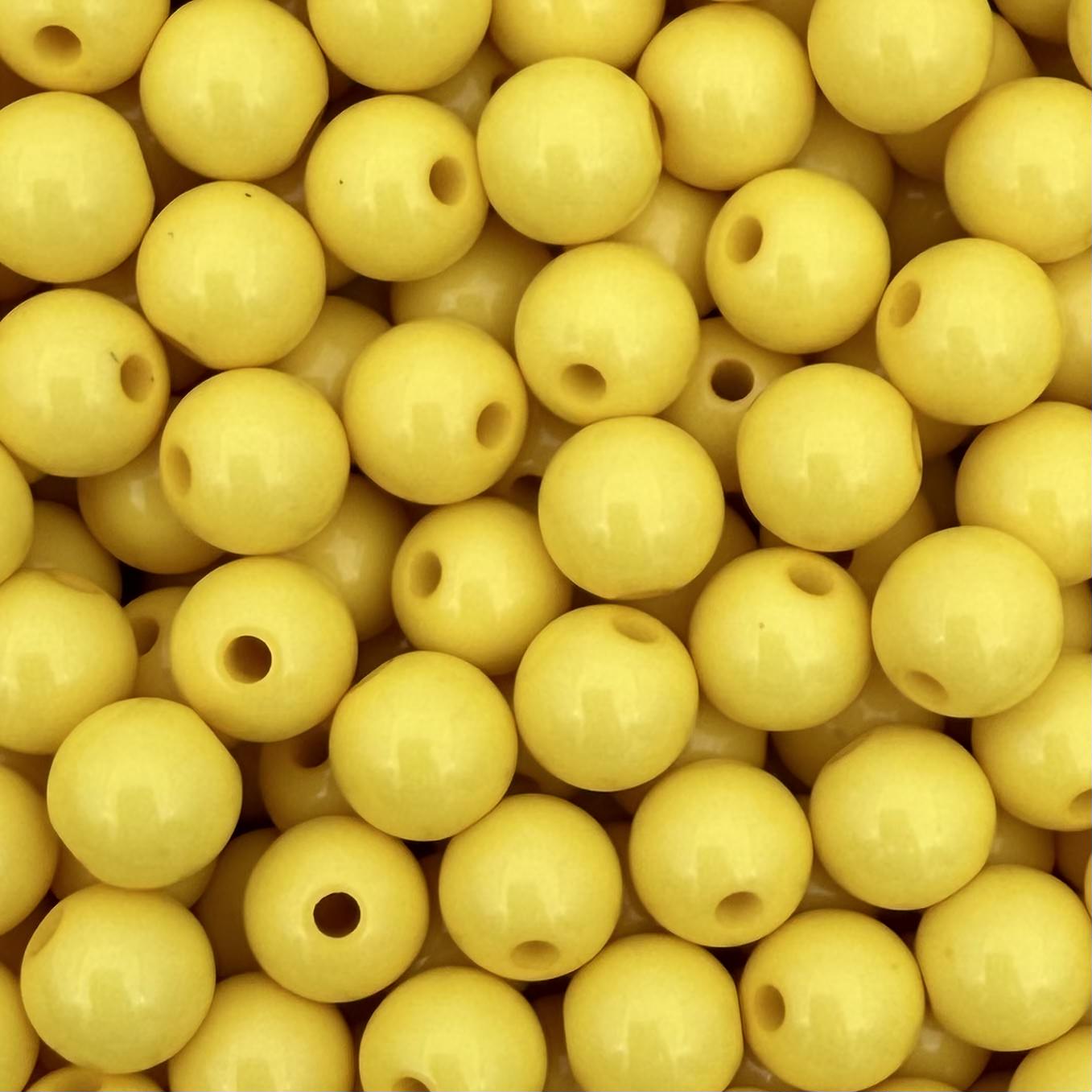 50 stuks acryl kralen shiny geel - 8mm
