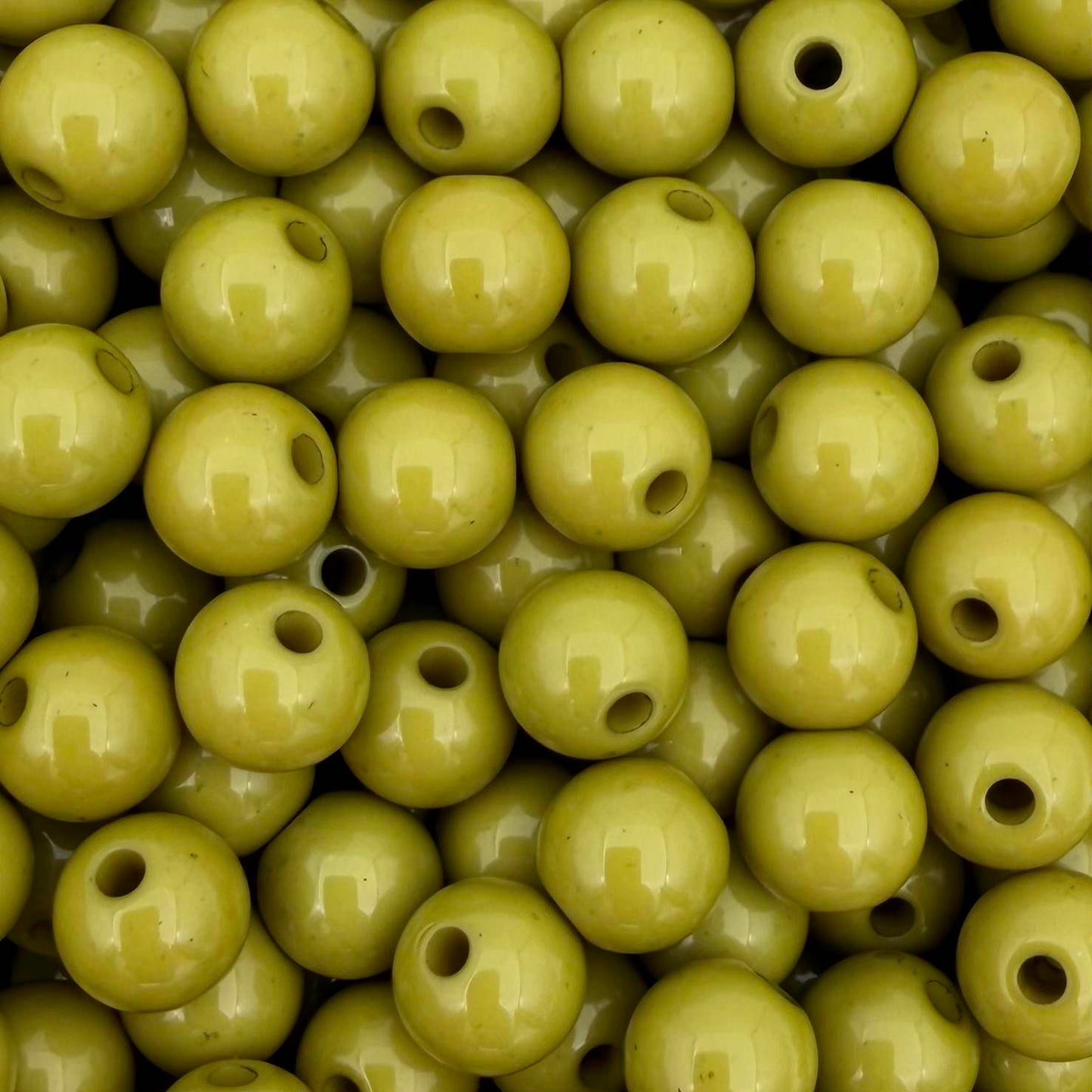 50 stuks acryl kralen shiny legergroen - 8mm
