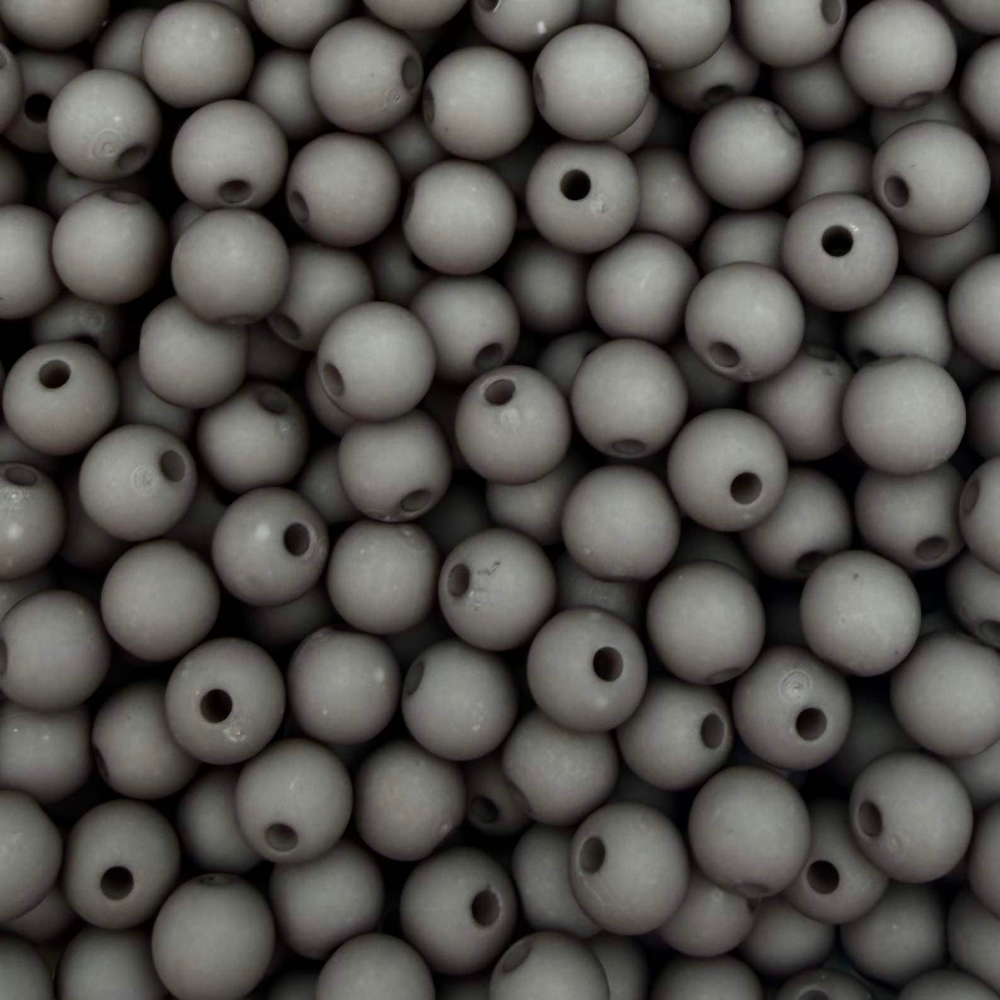 50 stuks acryl kralen mat grijs - 6mm