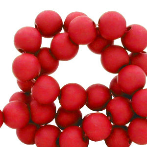 100 stuks acryl kralen rood - 4mm