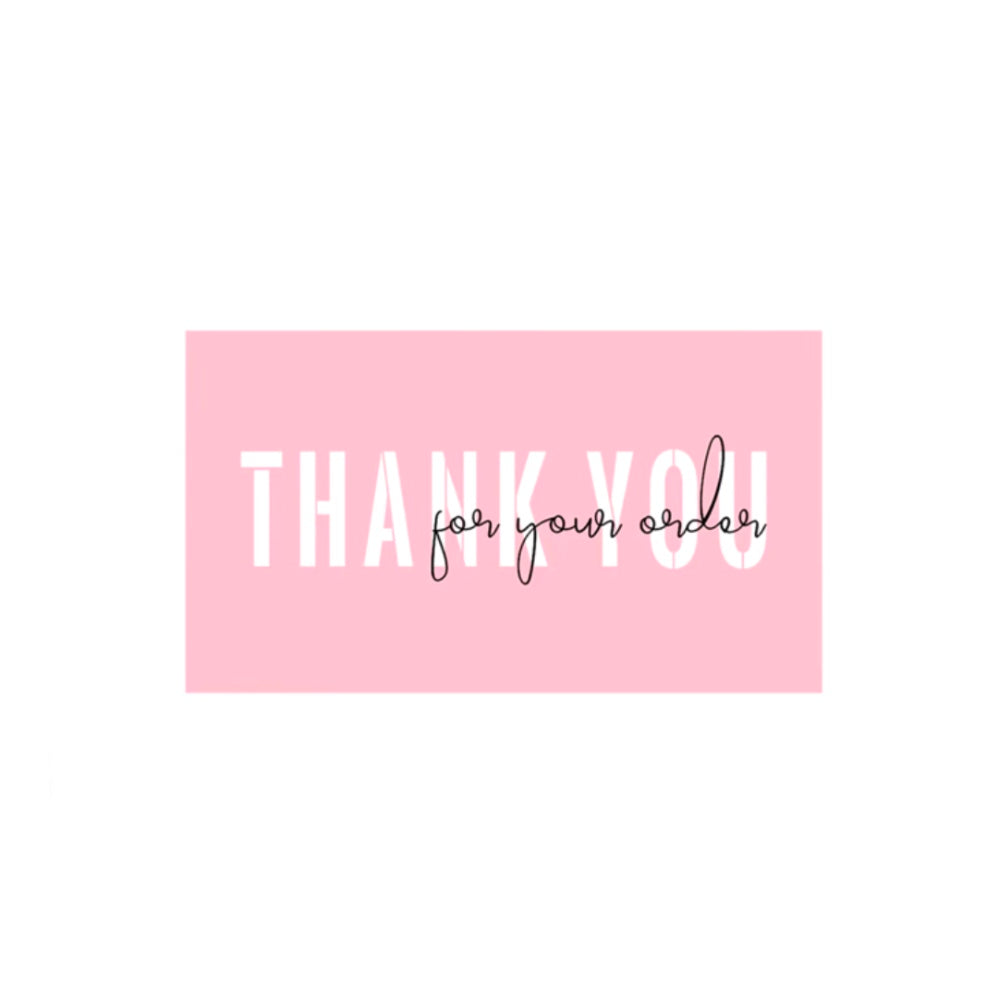 10 stuks Bedanktkaartjes met tekst "Thank you" roze - 90x55 mm