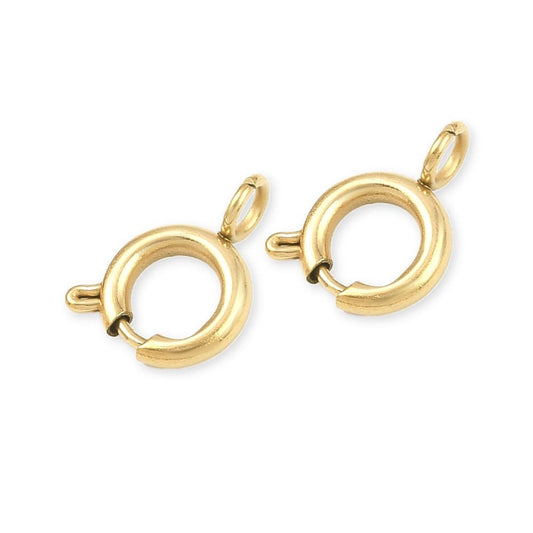 (per stuk) Roestvrij stalen (RVS) boeislot goud - 12x8mm