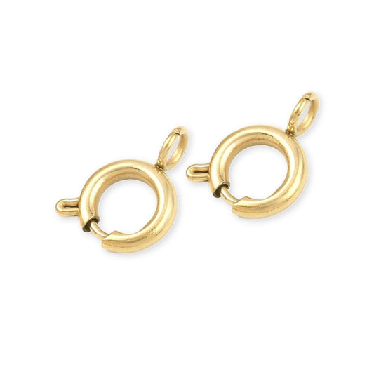 (per stuk) Roestvrij stalen (RVS) boeislot goud - 9,5x6mm