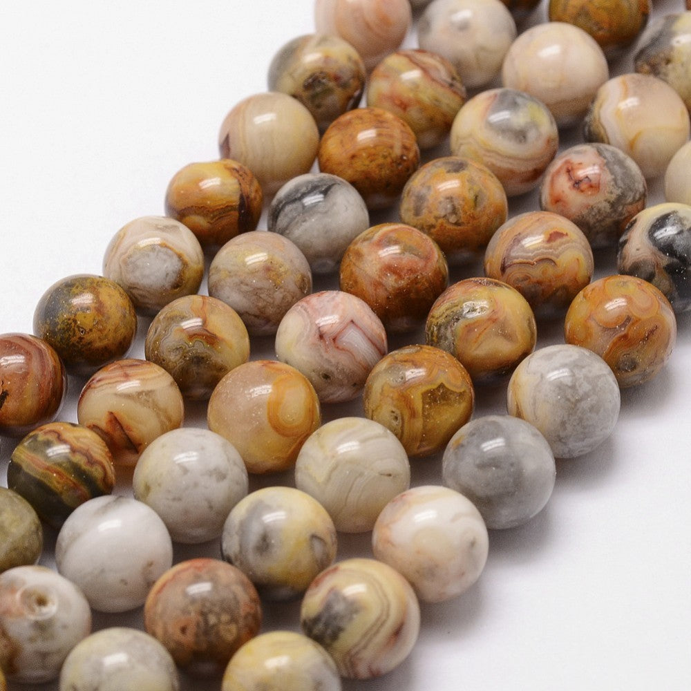 (60~62 stuks) Natural Crazy Lace Agaat edelsteen kralen streng - 6mm