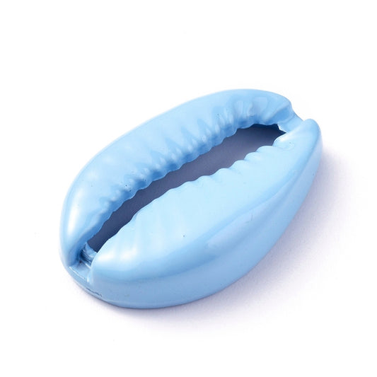 (per stuk) Kauri Schelp Blauw - 19,4x12,5x5mm