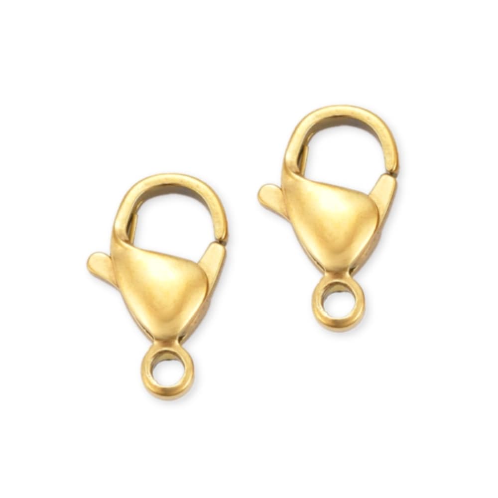 5 stuks Roestvrij stalen (RVS) karabijnsloten goud - 10x6mm