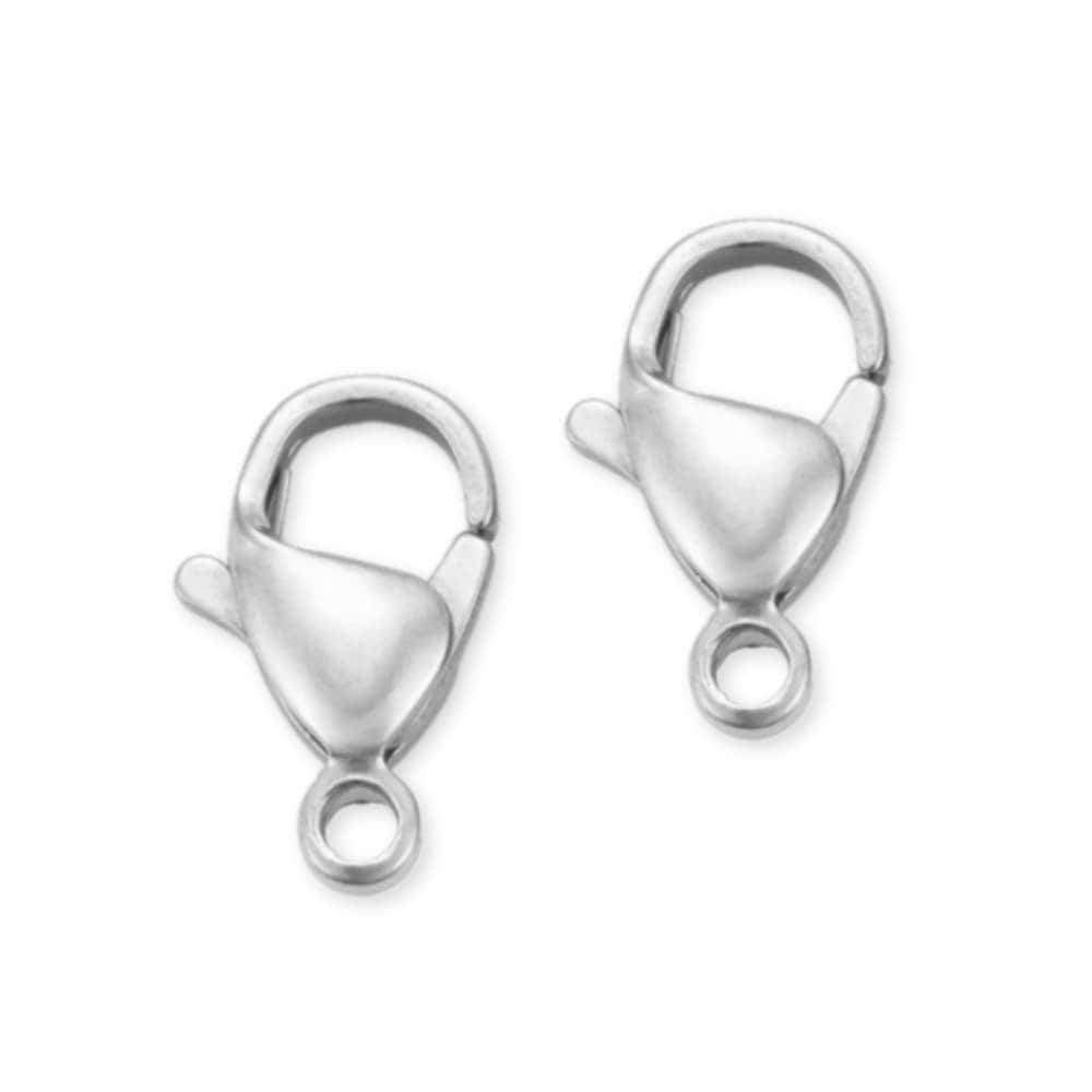 5 stuks Roestvrij stalen (RVS) karabijnsloten zilver - 12x7mm