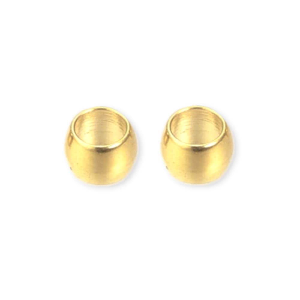 25 stuks Roestvrij stalen (RVS) knijpkralen goud - 2x1,5mm