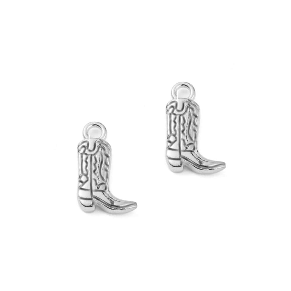 (per stuk) Cowboy laars bedel zilver - 18x11mm