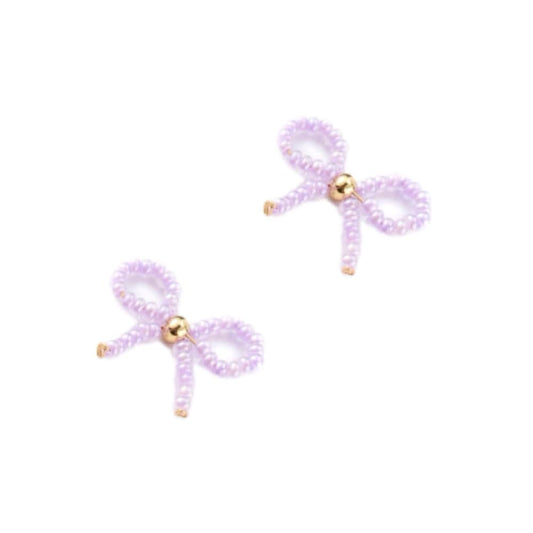 (per stuk) Rocailles strik bedel paars - 15x17mm