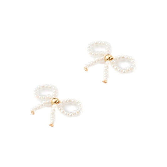 (per stuk) Rocailles strik bedel wit - 15x17mm