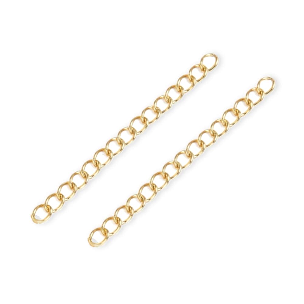 5 stuks Roestvrij stalen (RVS) verlengkettingen goud - 50x3mm