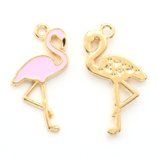 (per stuk) Flamingo bedel - 26x14x2mm