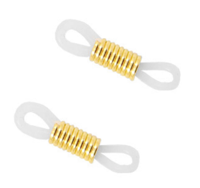2 stuks Brillenkoord eindjes transparant goud - 20x5mm