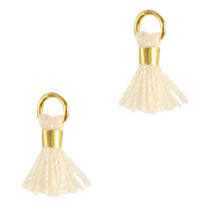 (per stuk) Kwastje Goud Beige - 7mm